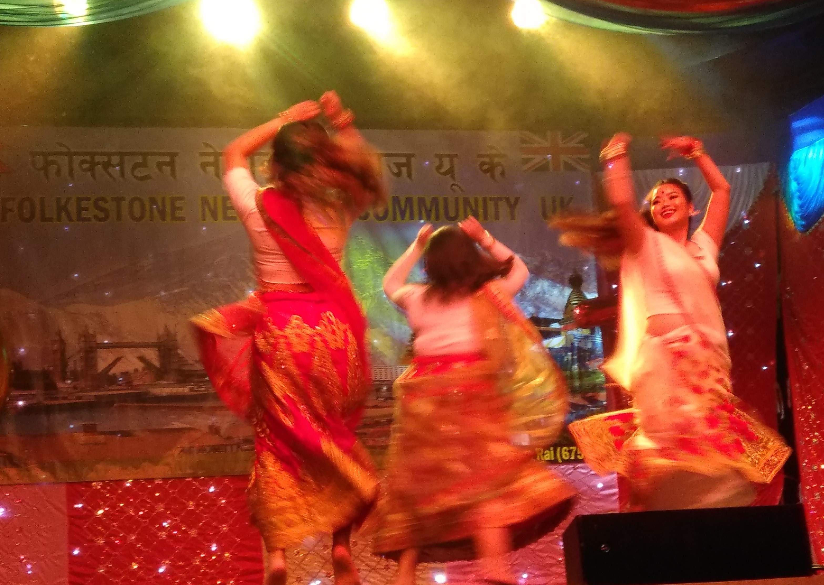Nepalese Rai Ladies dancing Sakela Dance at World in a Tent Festival